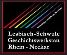 Logo der Lesbisch-Schwulen Geschichtswerkstatt mit Regenbogen